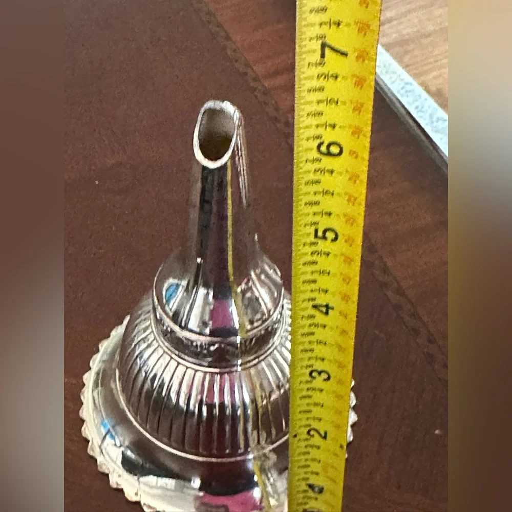 Vintage Silverplate Wine Funnel with Strainer Tudor Rose Pattern 2-Piece Bar